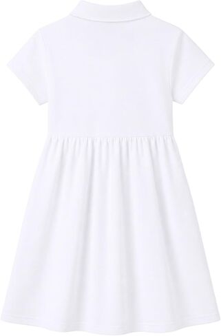 HILEELANG Girls Polo Dress with Pockets, Cotton Blend Pique School Uniform Dress for Kids 4-13 Years in Saudi Arabia