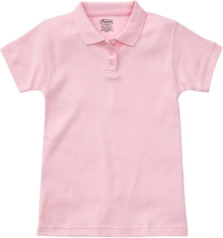 Classroom School Uniforms Adult Short Sleeve Fitted Interlock Polo CR858Y, XL, Pink in Kuwait