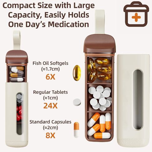 Mini Travel Pill Case 3 Compartment, Airtight Food Grade ABS Pill Organizer, Portable Daily Pill Box for Morning Noon Evening Medication Storage (White) in Saudi Arabia