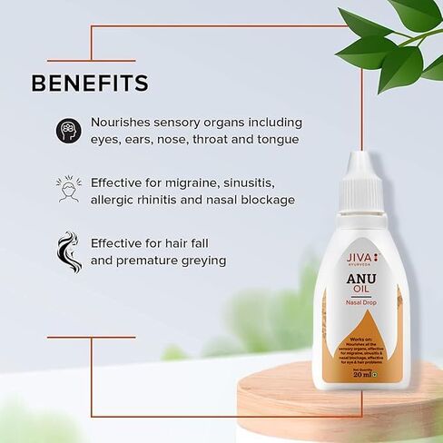 Jiva Anu Oil 20ml | Traditional Ayurvedic Nasal Oil for Daily Wellness & Cleansing | 100% Natural Herbal Formulation (Pack of 1) in Saudi Arabia