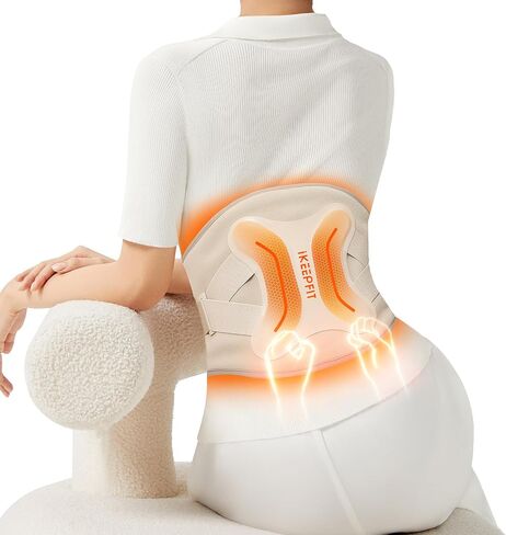IKEEPFIT Cordless Heating Pad with Massager for Back Pain Relief: MAXwarm® 4.0, Portable Heated Back Brace with Lumbar Support for Sciatica, Large 10000mAh Battery, for Women Men 90-310 lbs in Saudi Arabia