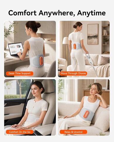 IKEEPFIT Back Massager for Pain Relief Deep Tissue with Heat & Air Compression, [2026 Upgraded] Portable Cordless Heating Pad with Vibration & AirInflate Lumbar Support, MAXwarm 5.0, Gift Men Women in Saudi Arabia