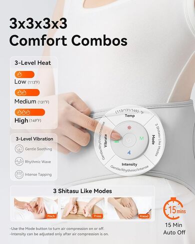 IKEEPFIT Back Massager for Pain Relief Deep Tissue with Heat & Air Compression, [2026 Upgraded] Portable Cordless Heating Pad with Vibration & AirInflate Lumbar Support, MAXwarm 5.0, Gift Men Women in Saudi Arabia