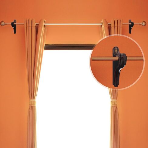 Roowest 2 Pack Wooden Curtain Brackets Brownish Red Wood Curtain Drapery Return Brackets Holders for 2 Inches Single Drapery Rod Supports for Home Bedroom Living Room Classical French Vintage Retro in Saudi Arabia