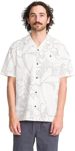Volcom Mens Button Down Short Sleeve Performance Shirt, Active Sportswear in Kuwait