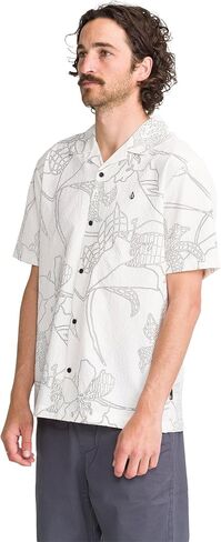Volcom Mens Button Down Short Sleeve Performance Shirt, Active Sportswear in Kuwait