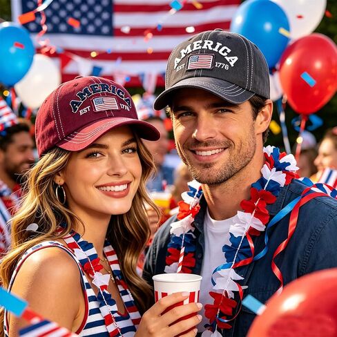 America Flag EST 1776 Hat for Men Women, Adjustable Embroidered 4th of July 250th Anniversary USA Baseball Cap in Kuwait