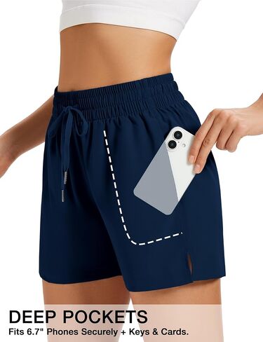 3 INCH Womens Athletic Shorts Basic Running Shorts Lightweight Quick Dry Gym Workout Shorts with Pockets in Kuwait
