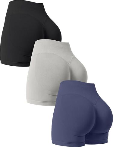 VVX Gym Shorts Women Workout High Waisted Scrunch Butt Lifting Tummy Control Seamless Yoga Biker Spandex Booty Shorts 3 Pack in Saudi Arabia