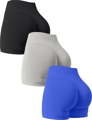 VVX Gym Shorts Women Workout High Waisted Scrunch Butt Lifting Tummy Control Seamless Yoga Biker Spandex Booty Shorts 3 Pack in Saudi Arabia