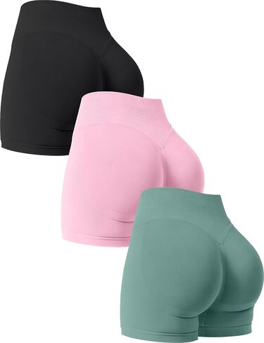 VVX Gym Shorts Women Workout High Waisted Scrunch Butt Lifting Tummy Control Seamless Yoga Biker Spandex Booty Shorts 3 Pack in Saudi Arabia