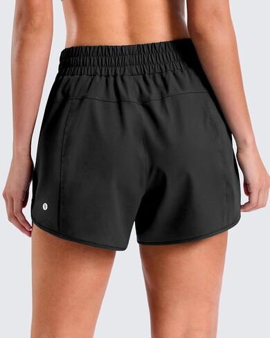 SANTINY 3"/4" Athletic Running Shorts for Women Dolphin High Waisted Quick Dry Workout Gym Shorts with Zipper Pocket in Kuwait