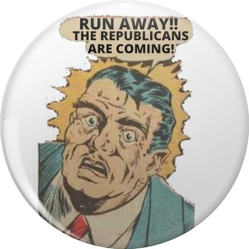 Run Away The Republicans Are Coming Comic Strip (No Border) Pin Lapel Pin Cute Brooch Pins Badges 0.75" in Kuwait