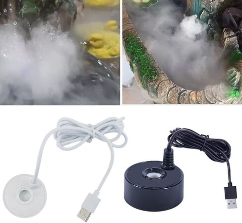 USB Mist Maker Fountain, 5V Fogger with 4.6ft Cable, for Mini Water Atomizer Fish for Tank Pond Rockery Garden Landscaping, White in Kuwait