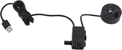USB Mist Maker Fogger with Colorful Lights for Air Humidifier Water Fountain Pond Indoor Outdoor Decor(Black) in Kuwait