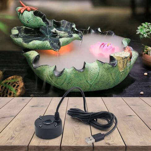 USB Powered Mist Maker Fogger With Colorful LED Lights For Indoor And Outdoor Use For Water Tanks And Fountains(Black) in Kuwait