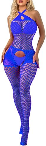 Sesiwadbe Lingerie for Women Bodystocking Attached Thigh High Stockings One Piece Bobydoll Bodysuit Sexy Tights in Saudi Arabia