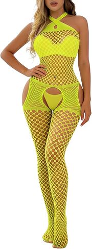 Sesiwadbe Lingerie for Women Bodystocking Attached Thigh High Stockings One Piece Bobydoll Bodysuit Sexy Tights in Saudi Arabia