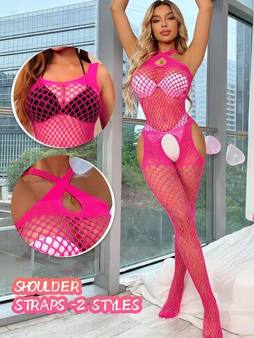 Sesiwadbe Lingerie for Women Bodystocking Attached Thigh High Stockings One Piece Bobydoll Bodysuit Sexy Tights in Saudi Arabia