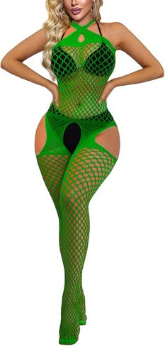 Sesiwadbe Lingerie for Women Bodystocking Attached Thigh High Stockings One Piece Bobydoll Bodysuit Sexy Tights in Saudi Arabia