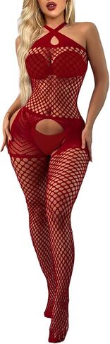 Sesiwadbe Lingerie for Women Bodystocking Attached Thigh High Stockings One Piece Bobydoll Bodysuit Sexy Tights in Saudi Arabia