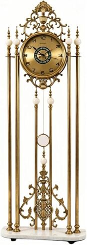 Grandfather Clocks Metal Floor Clock Quartz Silent European Style Decorative for Living Room in Kuwait