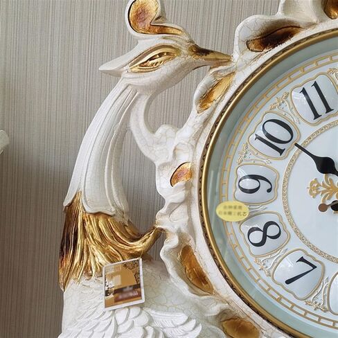 Grandfather Clocks Resin Grandfather Clock Peacock-Shaped Living Room Decoration Chinese Style Desk Retro Standing in Kuwait