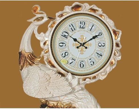 Grandfather Clocks Resin Grandfather Clock Peacock-Shaped Living Room Decoration Chinese Style Desk Retro Standing in Kuwait