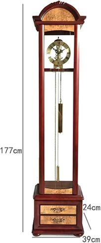 Grandfather Clocks Wood Grandfather Clock Floor Mechanical Pendulum Roman Numeral for Home in Kuwait