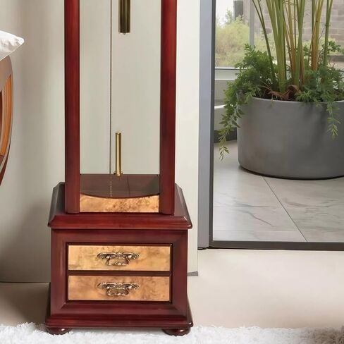 Grandfather Clocks Wood Grandfather Clock Floor Mechanical Pendulum Roman Numeral for Home in Kuwait