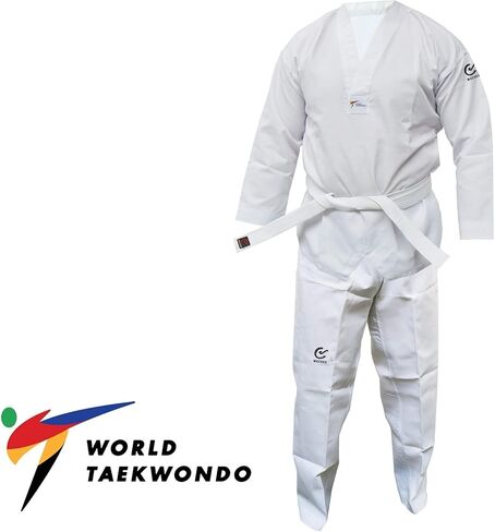 Wacoku Taekwondo Uniform Adult Kids Dobok WT Approved Mens Womens White (5/180cm) in Saudi Arabia