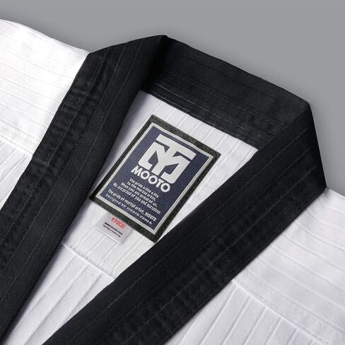 MOOTO Korea Taekwondo 3F Uniform Black Neck for Male TKD MMA Martial Arts Karate Hapkido Judo JIU-Jitsu (190(Height:190~199cm)(6.23~6.53ft)) in Saudi Arabia