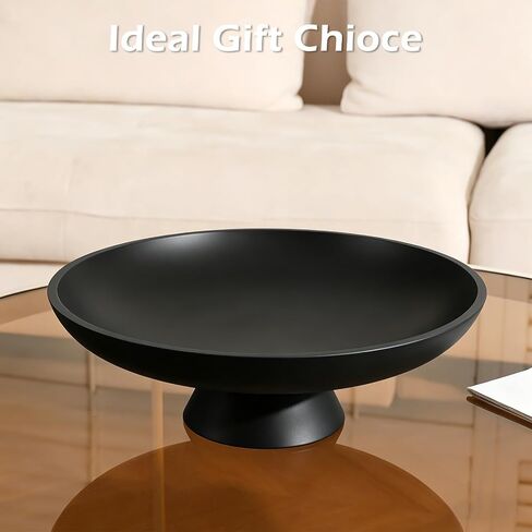 Large Fruit Bowl for Kitchen Counter, Concrete Decorative Bowls for Home Decor, Modern Key Bowl for Entryway Table (Black) in Saudi Arabia
