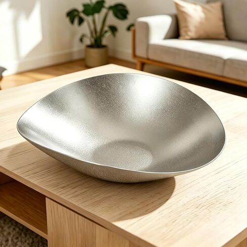 Candy Bowl, Candy Dish for Office Desk, 8.2" x 7.7" x 2.2" Stainless Steel Irregular Retro Candy Bowls Decorative, Candy Bowl for Office, Silver Metal Candy Dishes, Key Bowl For Entryway Table in Saudi Arabia