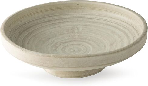 Signature Design by Ashley Justy Decorative Bowl, Terra Cotta Accent With Antiqued Beige Finish for Table Displays and Centerpiece Styling, 18" W x 18" D x 5.25" H in Kuwait
