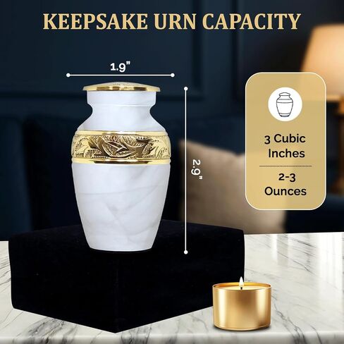 Small Urns for Human Ashes Keepsake - Cremation Urns for Human Ashes Adult Male & Female - Keepsake Urns Set - Honor Your Loved One with Funeral Memorial Urn(Pearl White, Set of 4) in Kuwait
