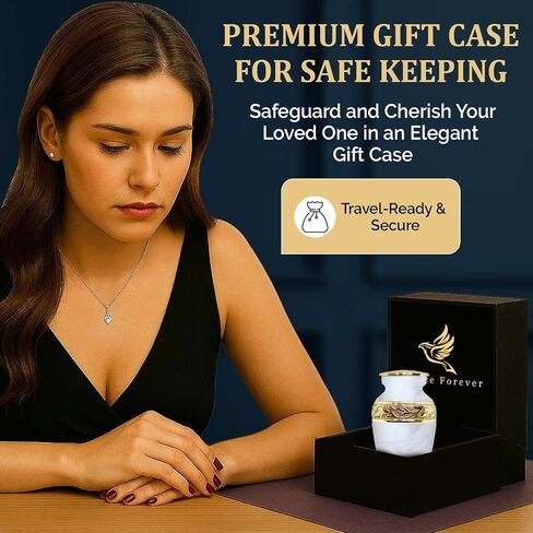Small Urns for Human Ashes Keepsake - Cremation Urns for Human Ashes Adult Male & Female - Keepsake Urns Set - Honor Your Loved One with Funeral Memorial Urn(Pearl White, Set of 4) in Kuwait