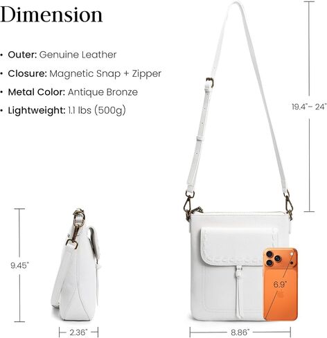 befen Genuine Leather Crossbody Bags for Women, Anti Theft Shoulder Purse with RFID Card Slots for Travel Work Daily in Kuwait