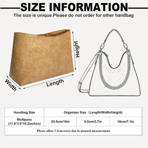 Purse Organizer Insert, Slim Inside Storage Bag In Bag Fit for LV Multipass Handbag Lightweight Inner Liner Bag Insert (Style-02) in Kuwait
