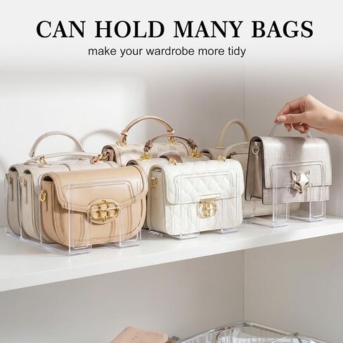 Clear Acrylic Purse Organizer for Closet, 9-Slot Handbag Organizer, No Assembly, for Shelf Divider Handbags, Clothes, Sweater in Saudi Arabia