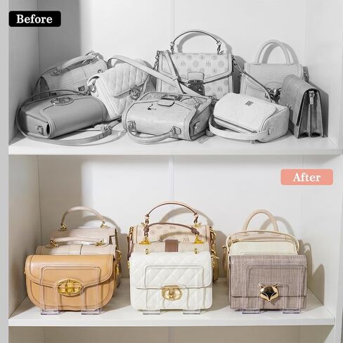 Clear Acrylic Purse Organizer for Closet, 9-Slot Handbag Organizer, No Assembly, for Shelf Divider Handbags, Clothes, Sweater in Saudi Arabia