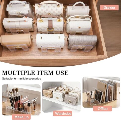 Clear Acrylic Purse Organizer for Closet, 9-Slot Handbag Organizer, No Assembly, for Shelf Divider Handbags, Clothes, Sweater in Saudi Arabia