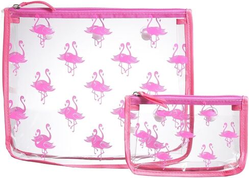 BOGG BAG Clear Designer Zipper Insert (Set of 2) Travel Organizer Storage Pop In Original Bogg and Baby (Pink Flamingo) in Saudi Arabia