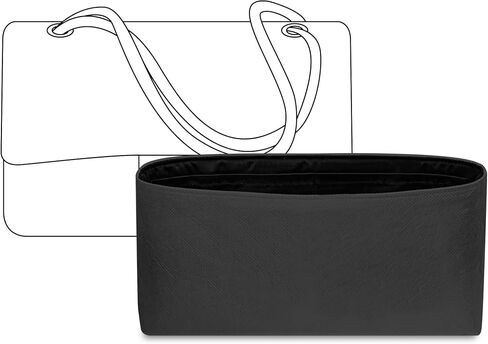 Purse Organizer Insert for Chanel Classic Flap CF Mini Handbag, Custom Fit Inside Premium Black Lightweight WaterResistant Tote Bag Insert in Kuwait