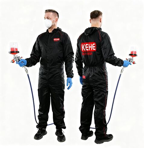 2-PACK Reusable One-Piece Hooded Spray Paint Suit with Breathable Mesh, Anti-Static, Water-Resistant & Washable Full Body Protective Coverall for Automotive & Industrial L in Saudi Arabia