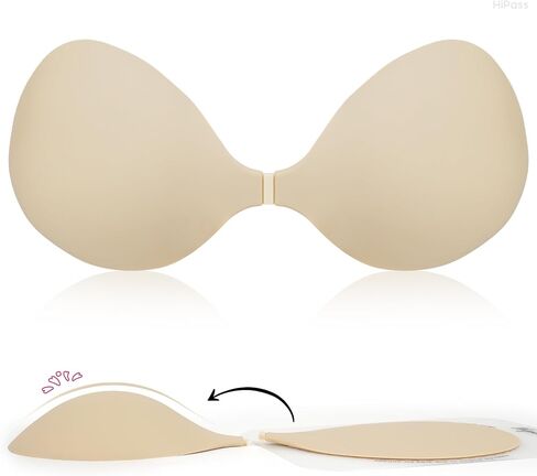 Hipass Adhesive Sticky Bra, Push Up Invisible Bras for Backless Strapless Dress，Reusable Wireless Breast Lift Bras for Women in Saudi Arabia