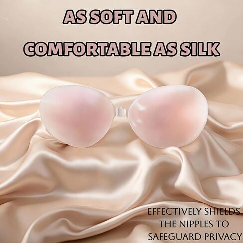 Adhesive Bra Strapless Sticky, Invisible Push up Reusable Silicone Bra for Backless Dresses, Wedding, Party in Saudi Arabia