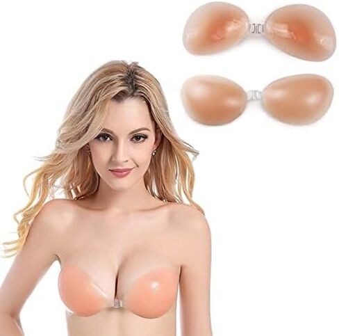 Adhesive Bra, Backless Bra Push Up Supportive Lightweight for V-Shape Breasts in Kuwait