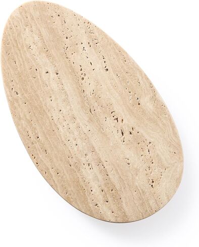 Natural Travertine Tray, Modern Decorative Stone Tray for Coffee Table, Jewelry Display Organizer for Rings Necklace, Candle Holder Catchall for Living Room Bathroom Vanity Decor (S) in Kuwait