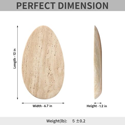 Natural Travertine Tray, Modern Decorative Stone Tray for Coffee Table, Jewelry Display Organizer for Rings Necklace, Candle Holder Catchall for Living Room Bathroom Vanity Decor (S) in Kuwait
